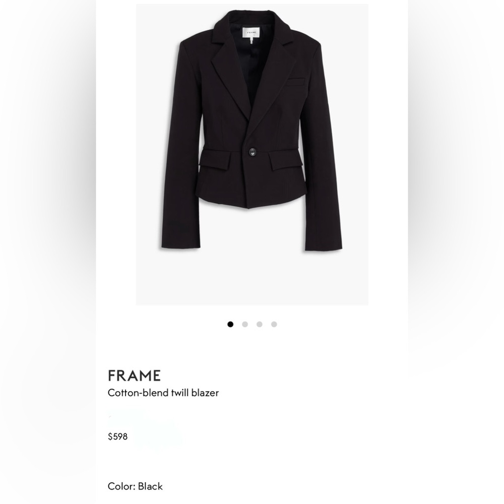 Frame Denim Classic Black Blazer